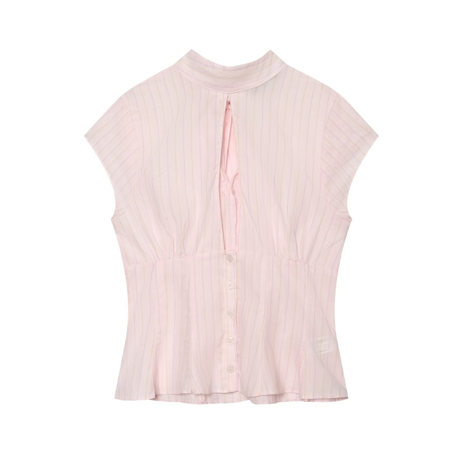 Women's bow decorated Split poplin top
