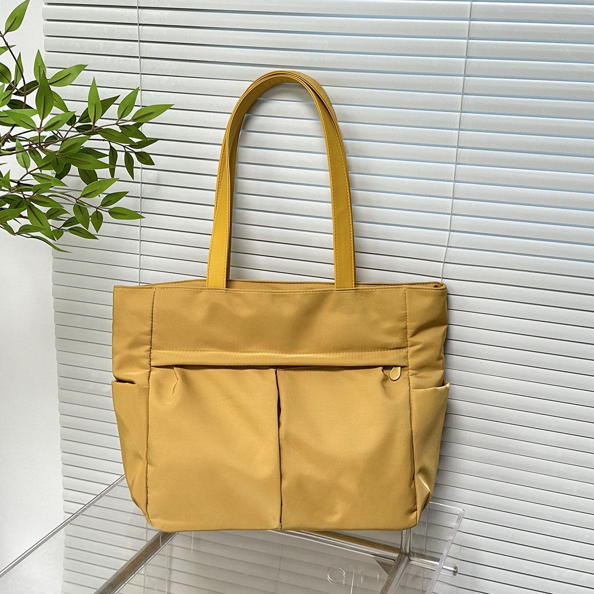 #119 women's new canvas shoulder bag retro texture solid color handbag