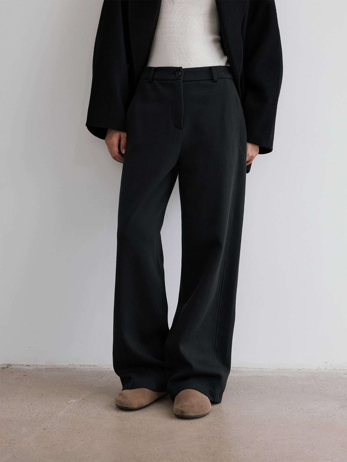 The rumah yak velvet cotton blended knitted pants, double-layer knitted soft and skin-friendly, slim casual trousers