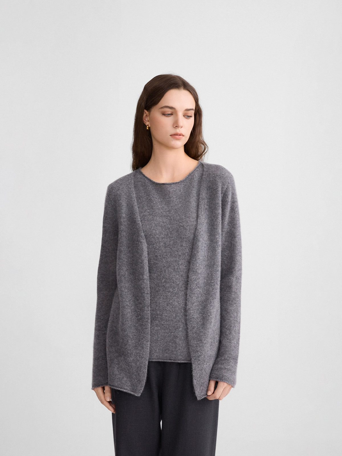 The rumah fake two-piece cashmere cardigan, Conseni Giant Soft 100 pure cashmere knitted cardigan jacket