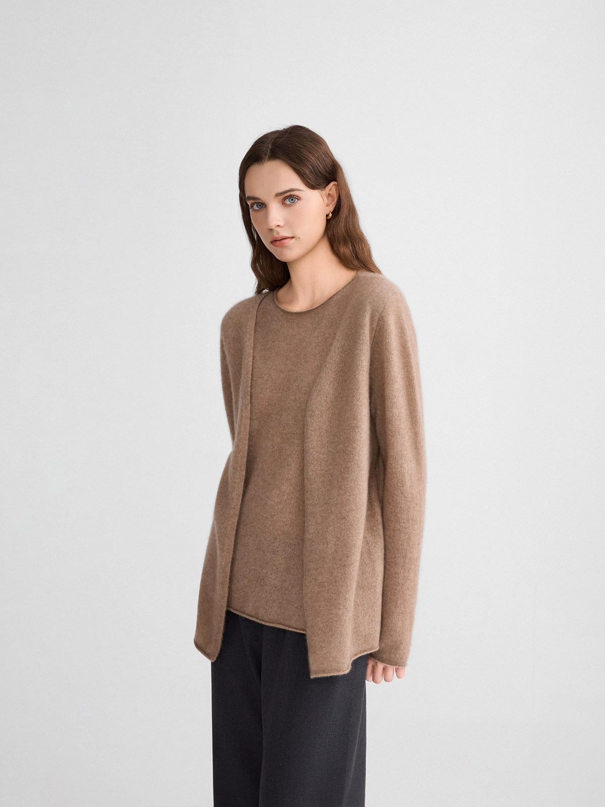 The rumah fake two-piece cashmere cardigan, Conseni Giant Soft 100 pure cashmere knitted cardigan jacket