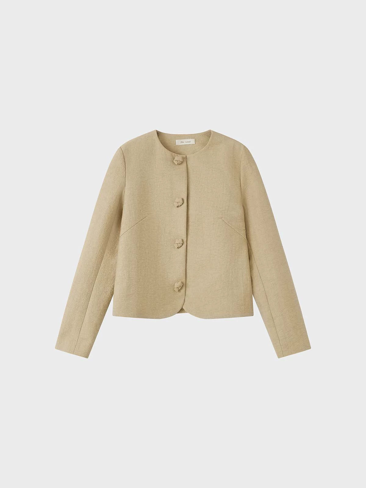 The rumah butter small fragrant short coat, texture feeling early spring new handmade knot jacket