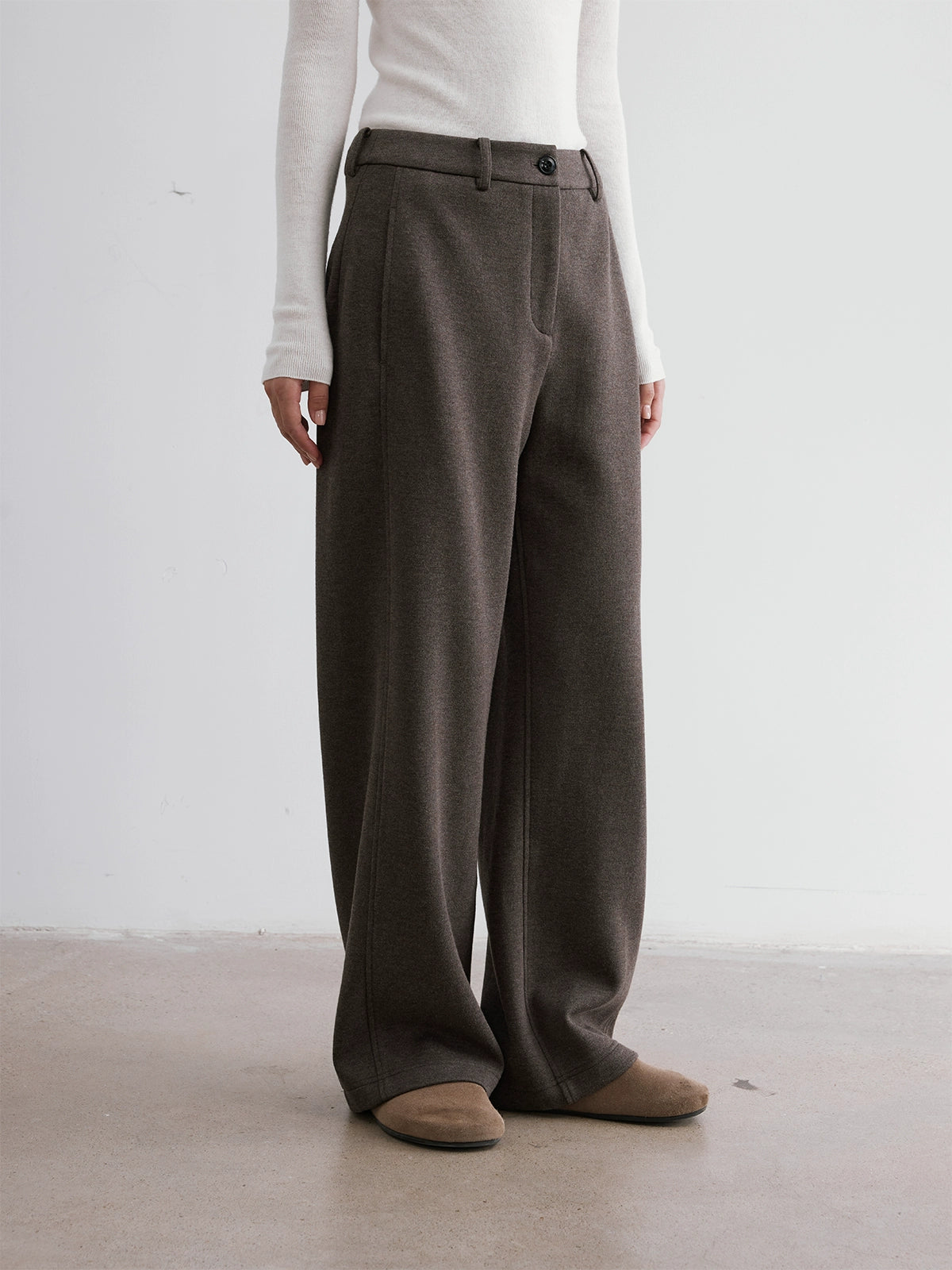 The rumah yak velvet cotton blended knitted pants, double-layer knitted soft and skin-friendly, slim casual trousers