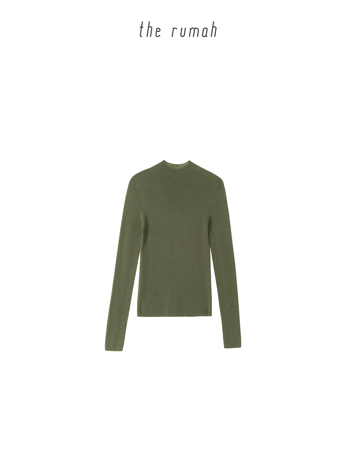 The rumah retro green cashmere bottoming shirt, Italian L/P top luxury yarn 15 micron cashmere 18 stitches