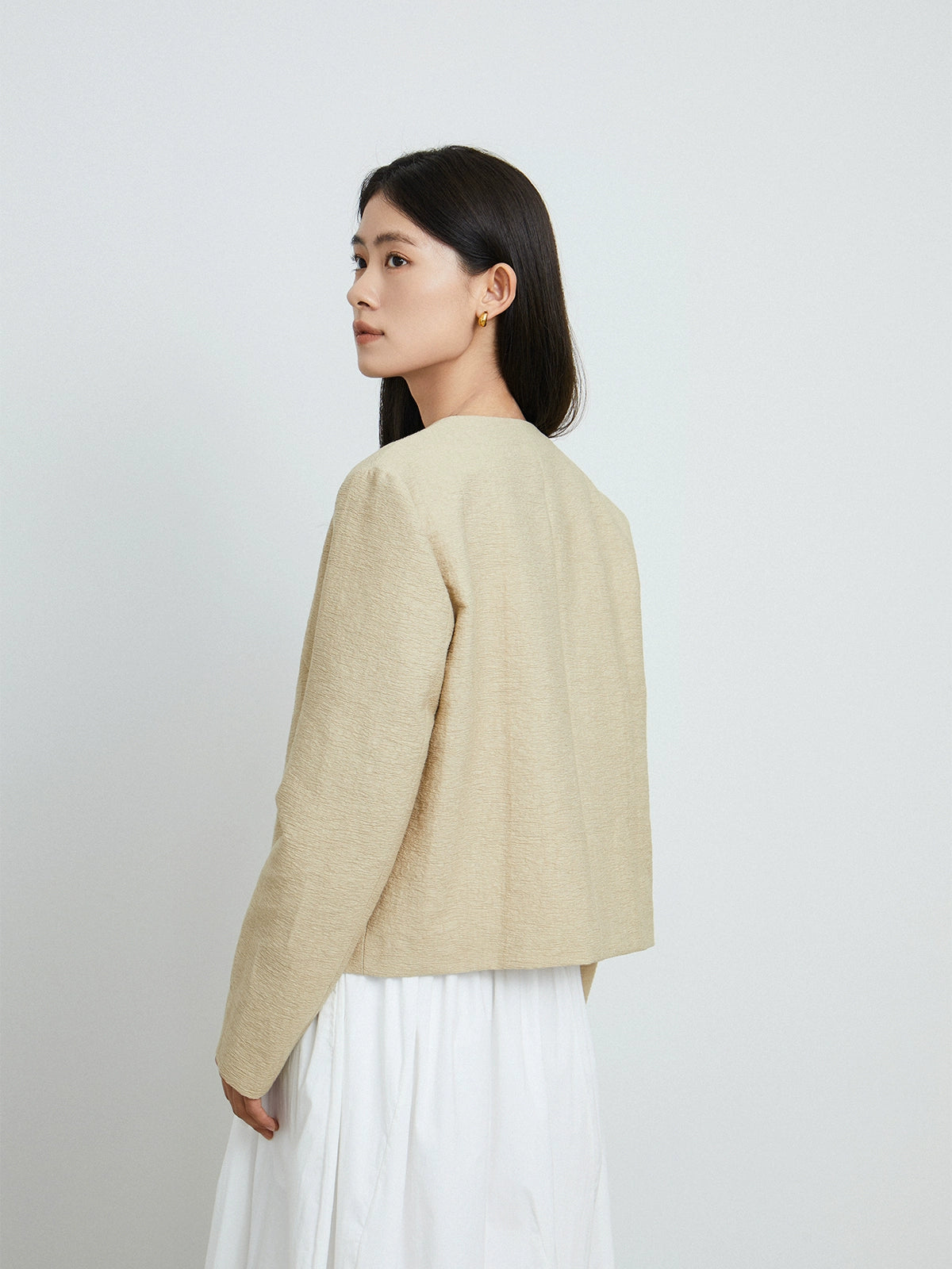 The rumah butter small fragrant short coat, texture feeling early spring new handmade knot jacket