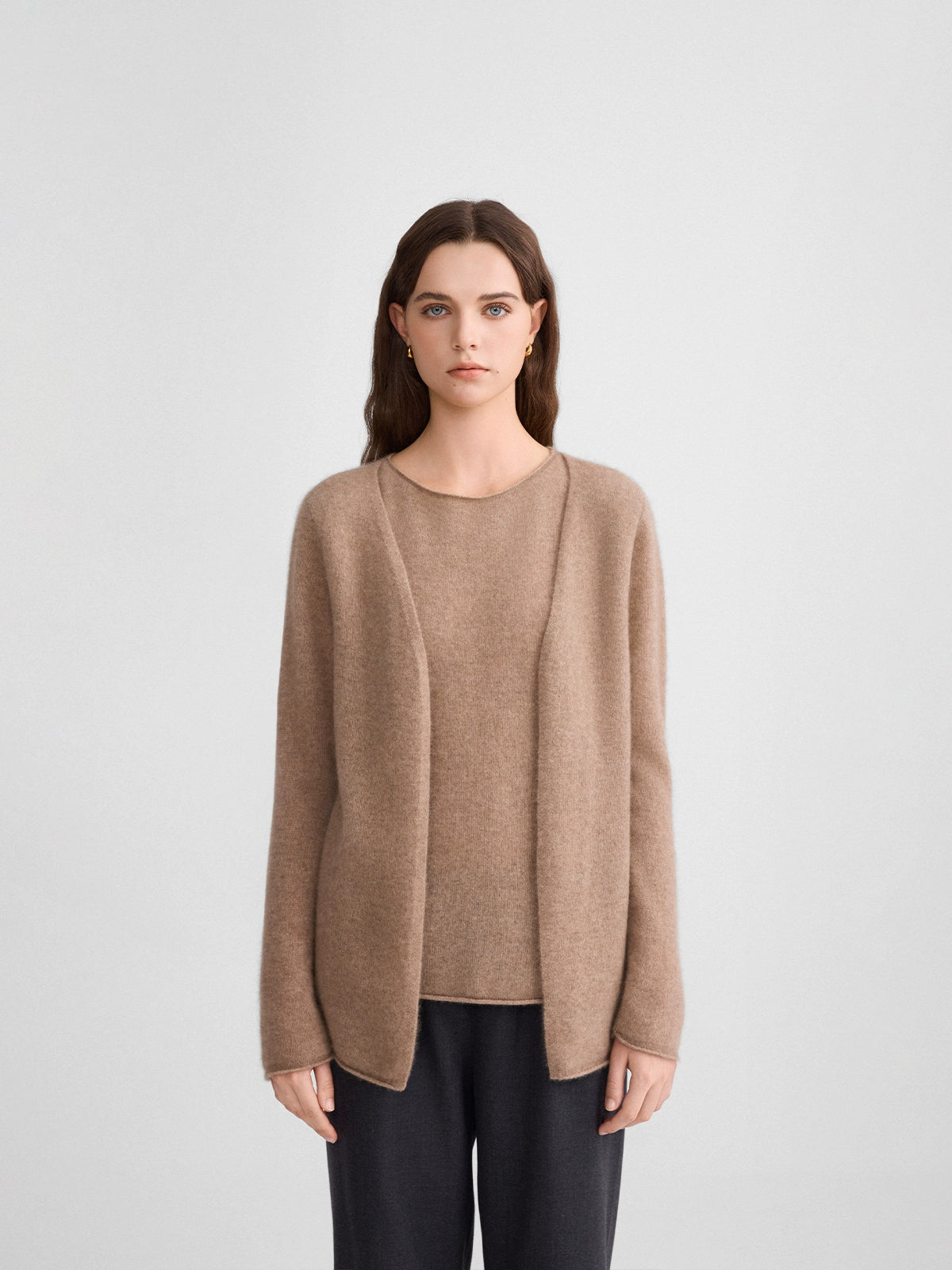 The rumah fake two-piece cashmere cardigan, Conseni Giant Soft 100 pure cashmere knitted cardigan jacket