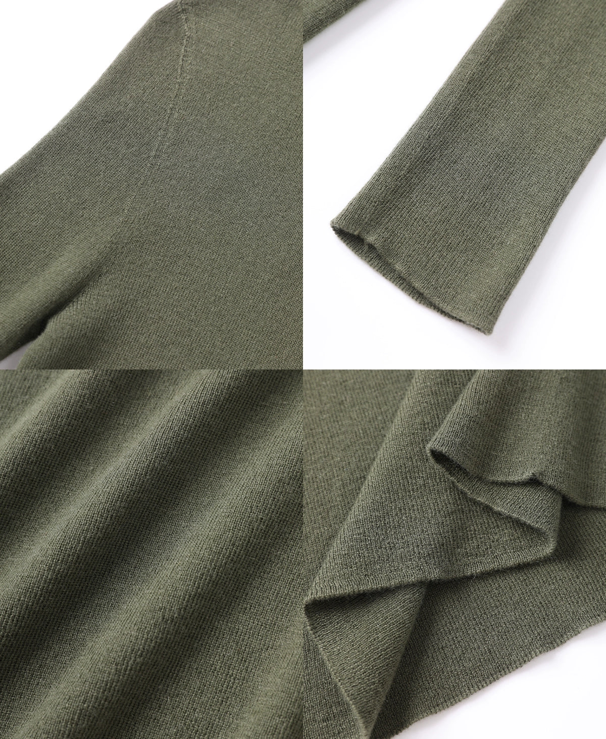 The rumah retro green cashmere bottoming shirt, Italian L/P top luxury yarn 15 micron cashmere 18 stitches