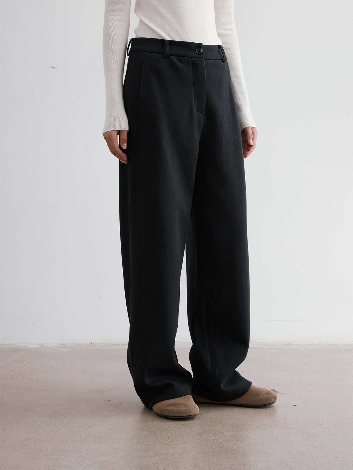 The rumah yak velvet cotton blended knitted pants, double-layer knitted soft and skin-friendly, slim casual trousers